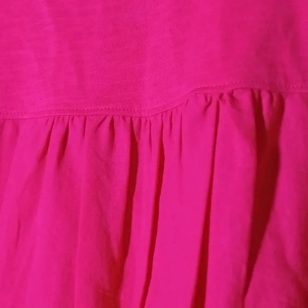 Hatley cotton pink magenta eyelet crochet puff sleeve lightweight sp - Picture 8 of 9